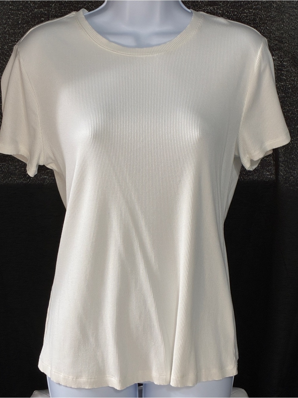 Nine West White Short Sleeve Ribbed Office Tee